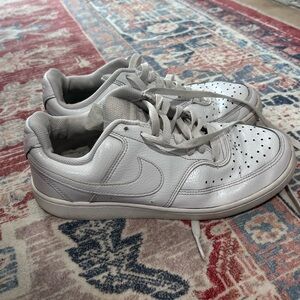 Nike Court Vision Low White Leather Sneakers Women’s Size 8.5